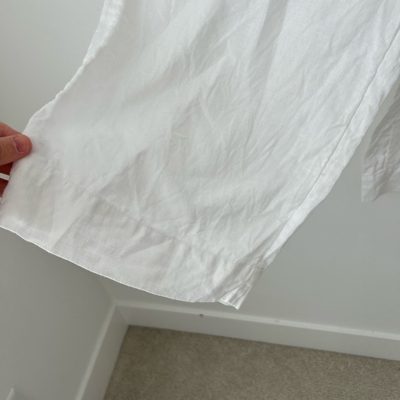 White linen high waist pant - Picture 6 of 14